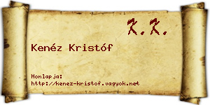 Kenéz Kristóf névjegykártya