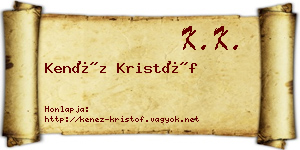 Kenéz Kristóf névjegykártya