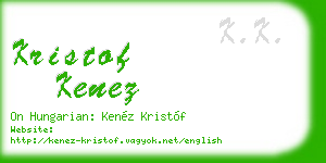 kristof kenez business card