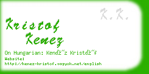 kristof kenez business card